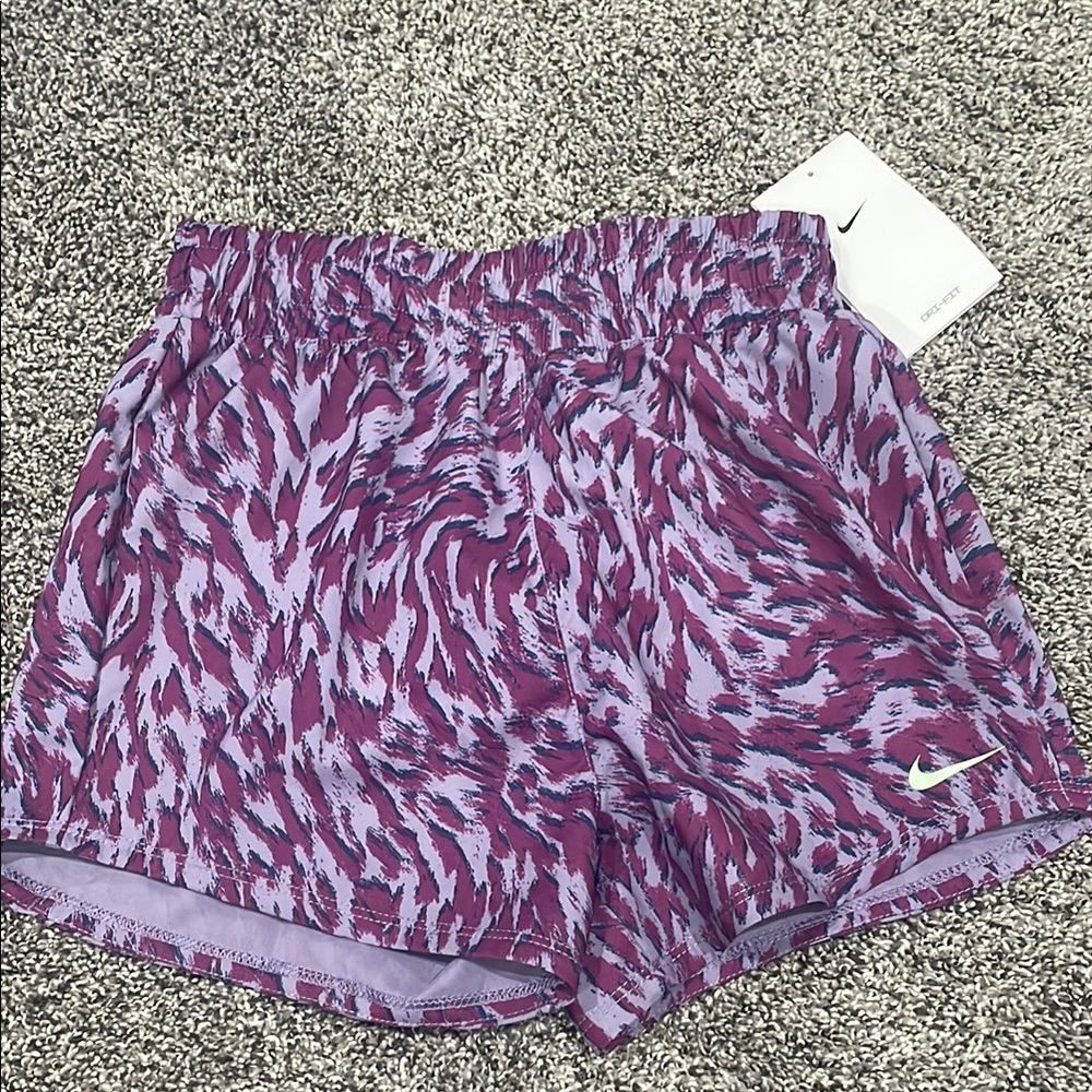 Nike youth girls Purple Patterned Athletic Shorts